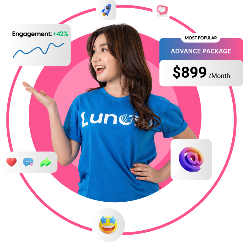 Happy social media manager
